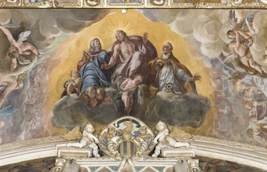 Cristo en Gloria con San Gaudencio, 1629 (detalle)